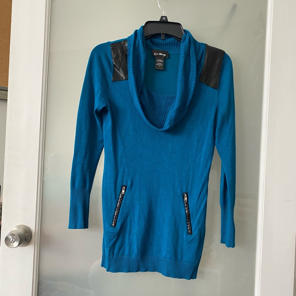 Faux Leather Sweater
